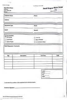 small engine  repair order  pdf  html
